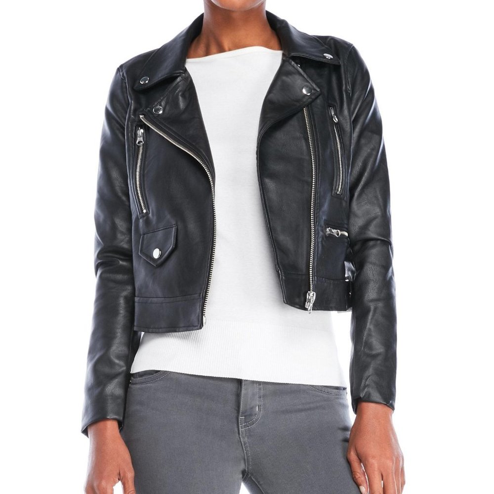 LEATHER JACKET (Vegan) Love Tree Size Small